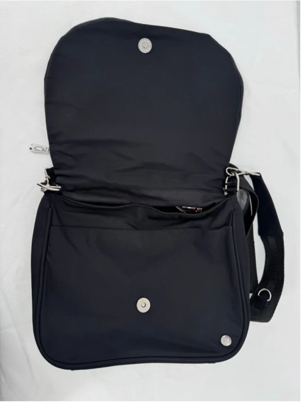 House of Harlow 1960 Crossbody Bag Black Nylon Zip Pockets Quiet Luxury
